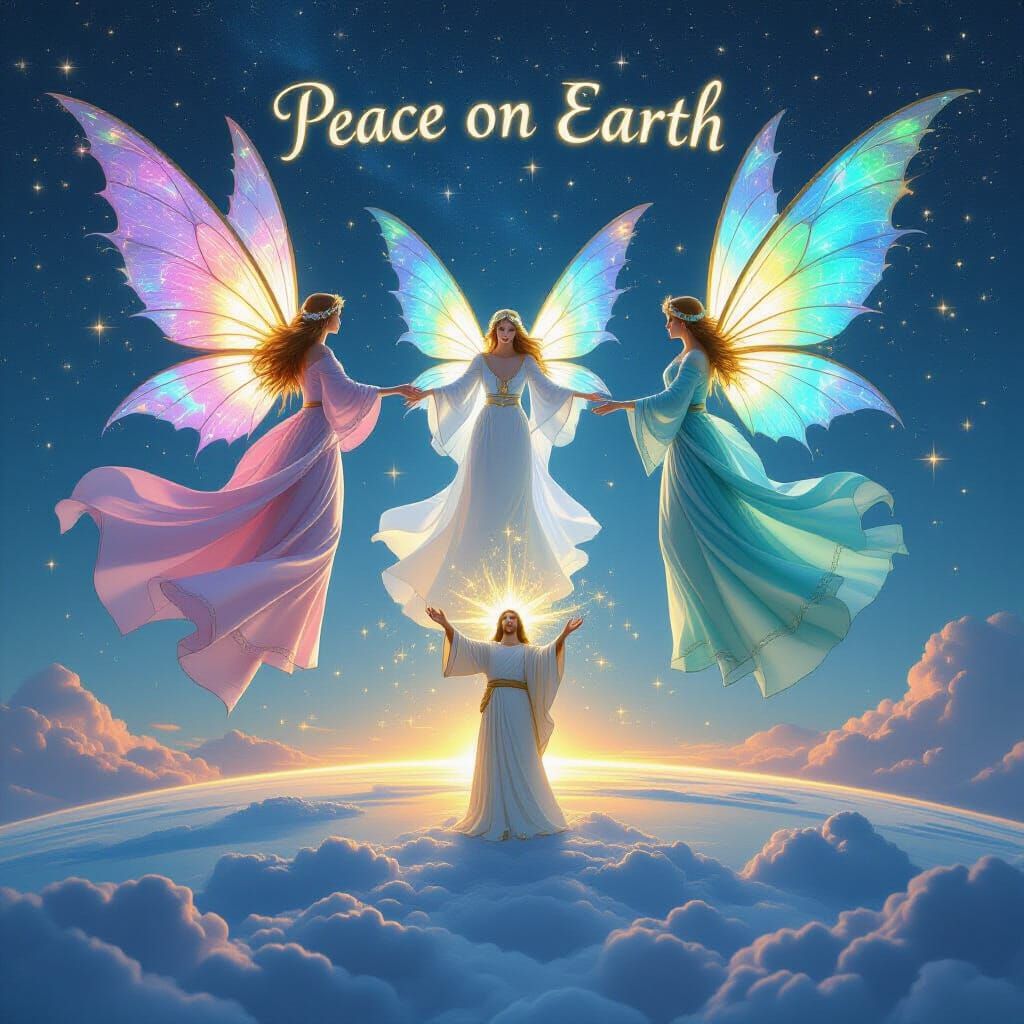 Fairies Connect Earth & Heavens in Ethereal Digital Painting