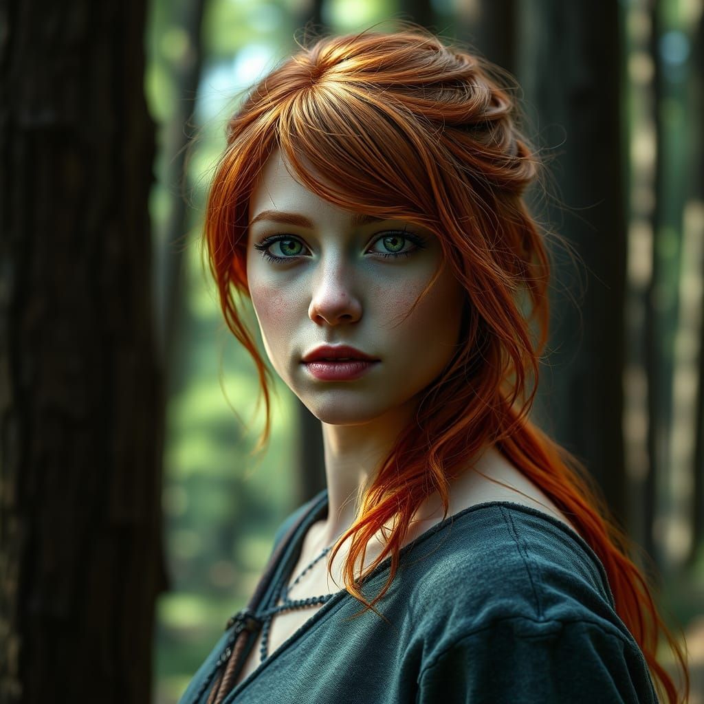 Lily Rose: Photorealistic Portrait in Darkenfold Forest