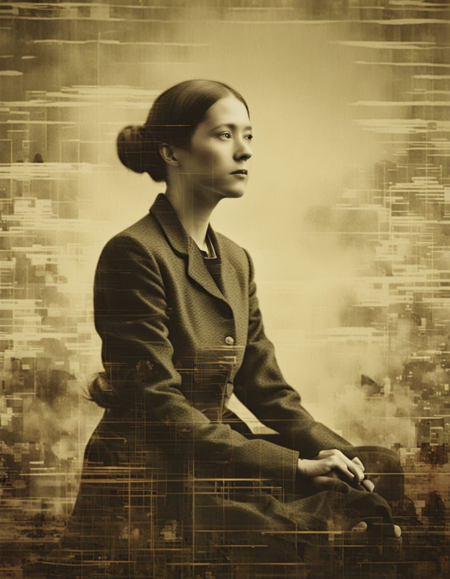 Glitchcore Portrait with Pixilation Effects