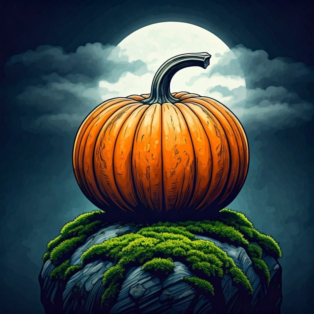 Halloween Pumpkin in Dreamlike Watercolour Style