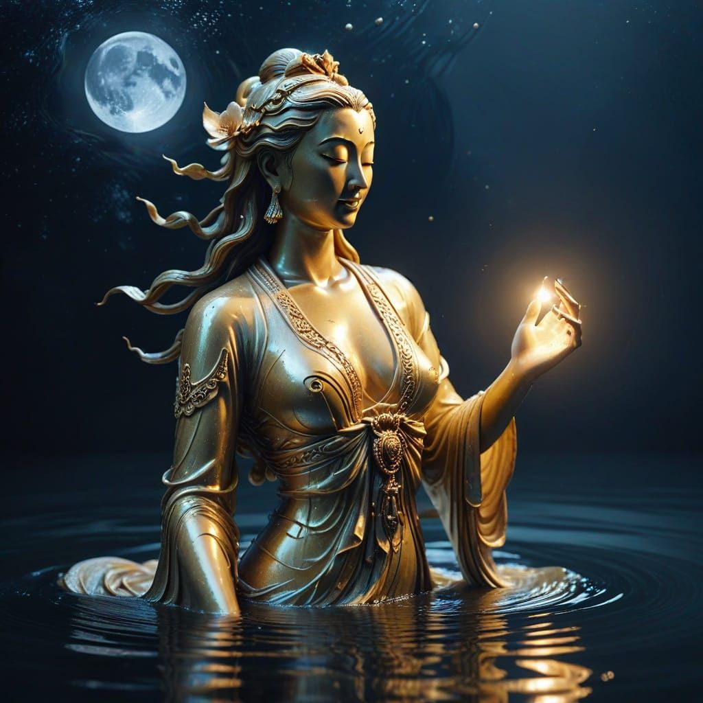 Ethereal Quan-Yin, Goddess of the Dreamy Night