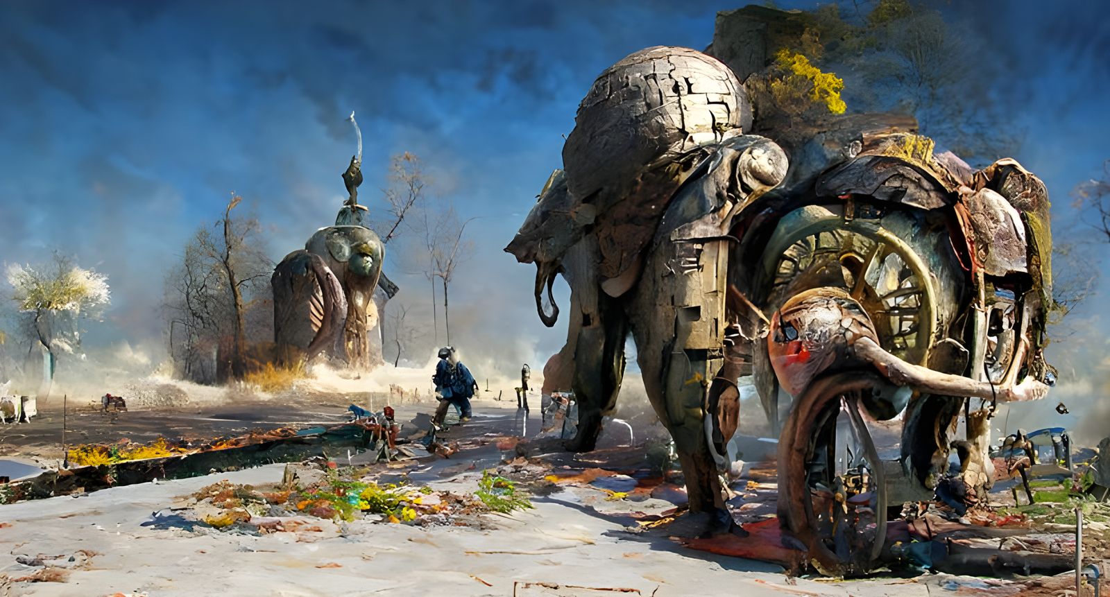 War Elephant Charge in Hyperrealistic Concept Art