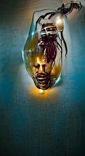 Glass light bulb lenny kravitz sinister by Greg Rutkowski