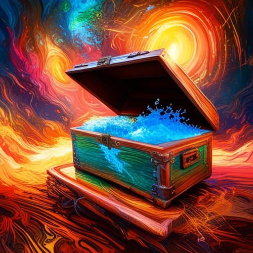 Hyperdetailed Wooden Chest as Splash Art