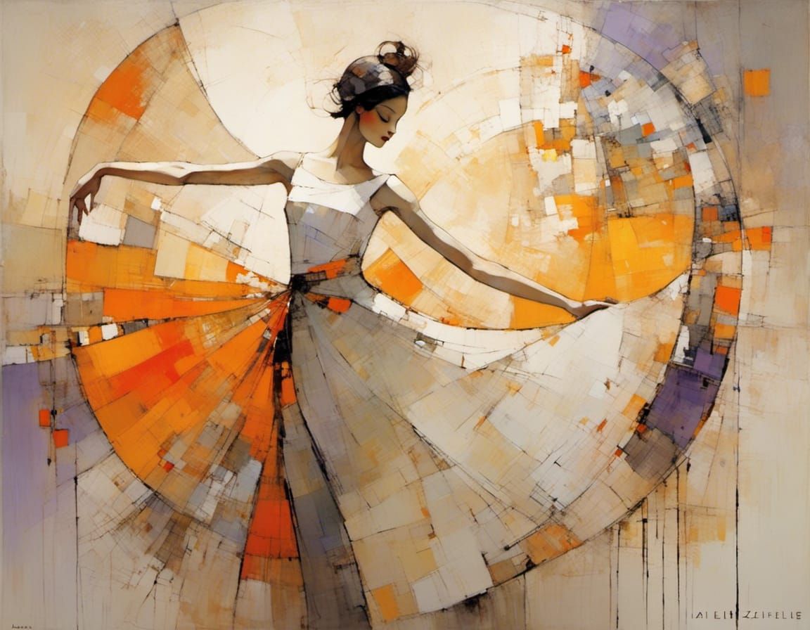 Colorful Dancer with Stained Glass Background