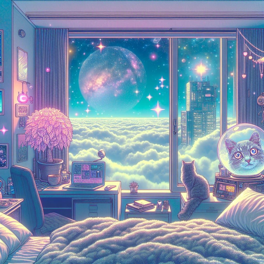 dreamy bedroom above the clouds