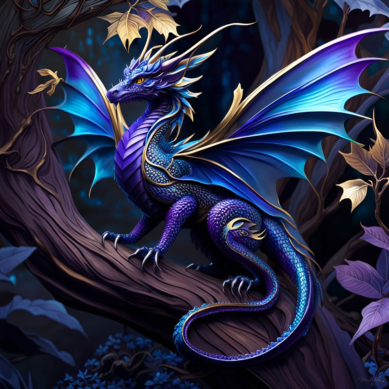 Dragon Fairy in Enchanted Forest: Hyperrealistic Art