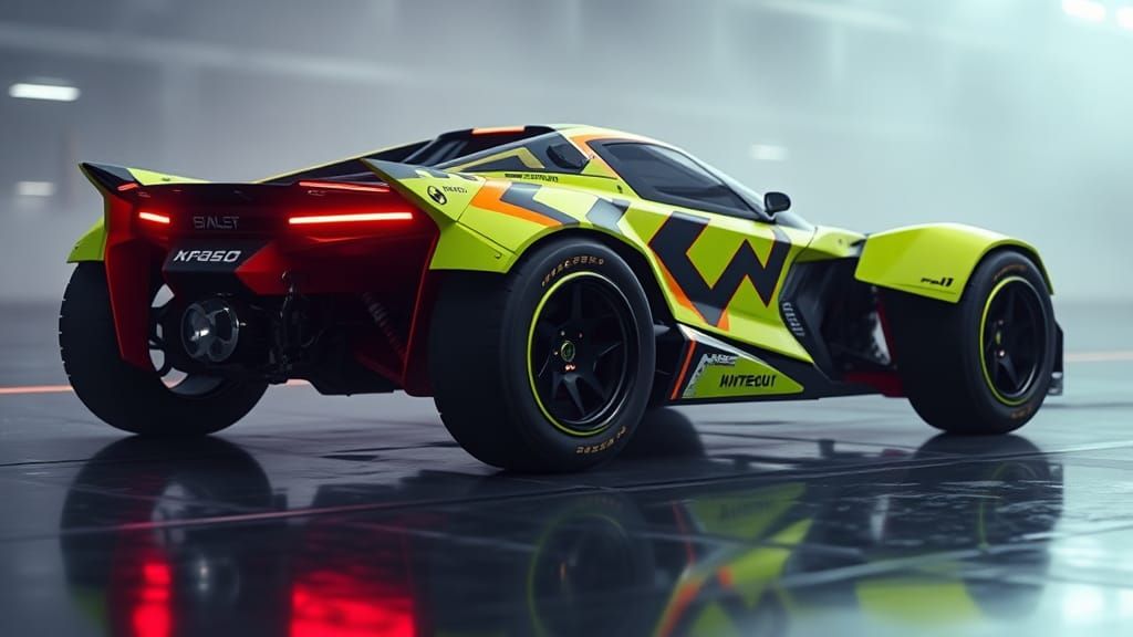 Futuristic Cyberpunk Buggy in Wipeout 2097 Style