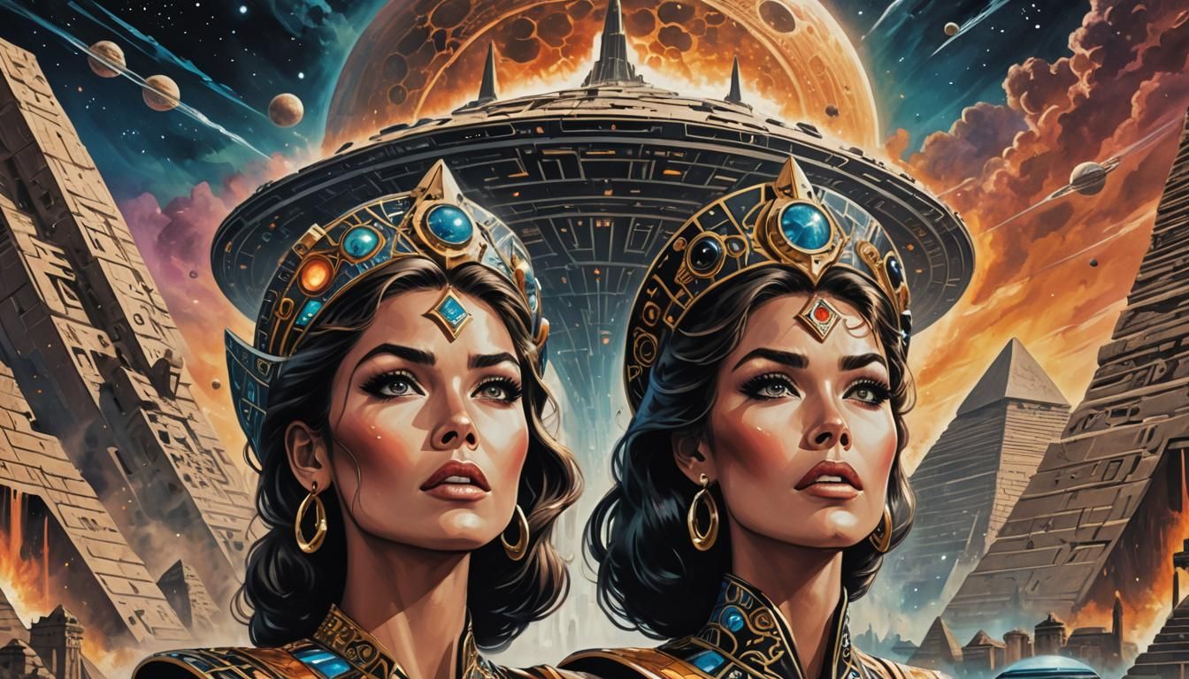 Sci-Fi Comic Art: Miss Universe and Ancient UFO