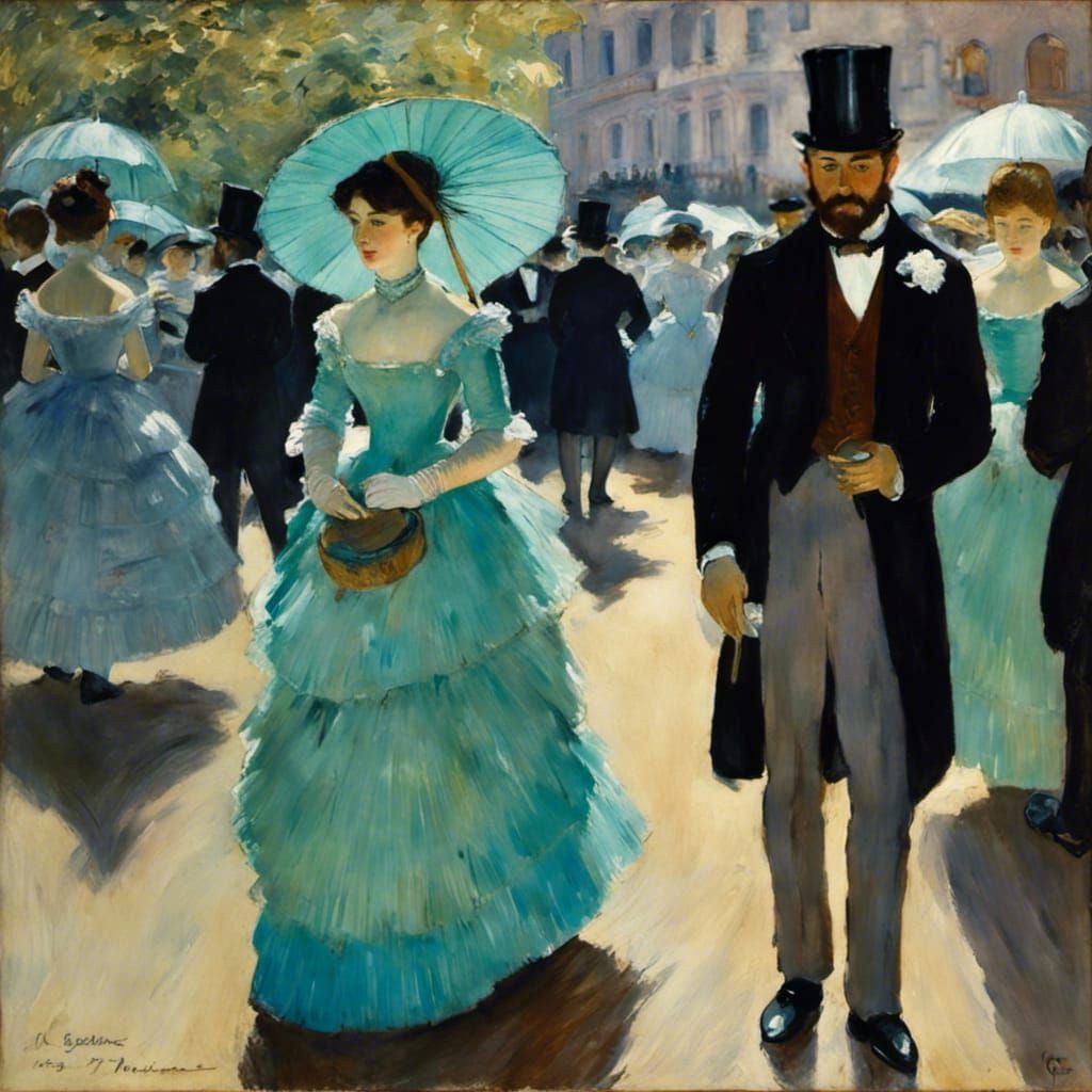 Impressionist Painting in the Style of Monet and Degas