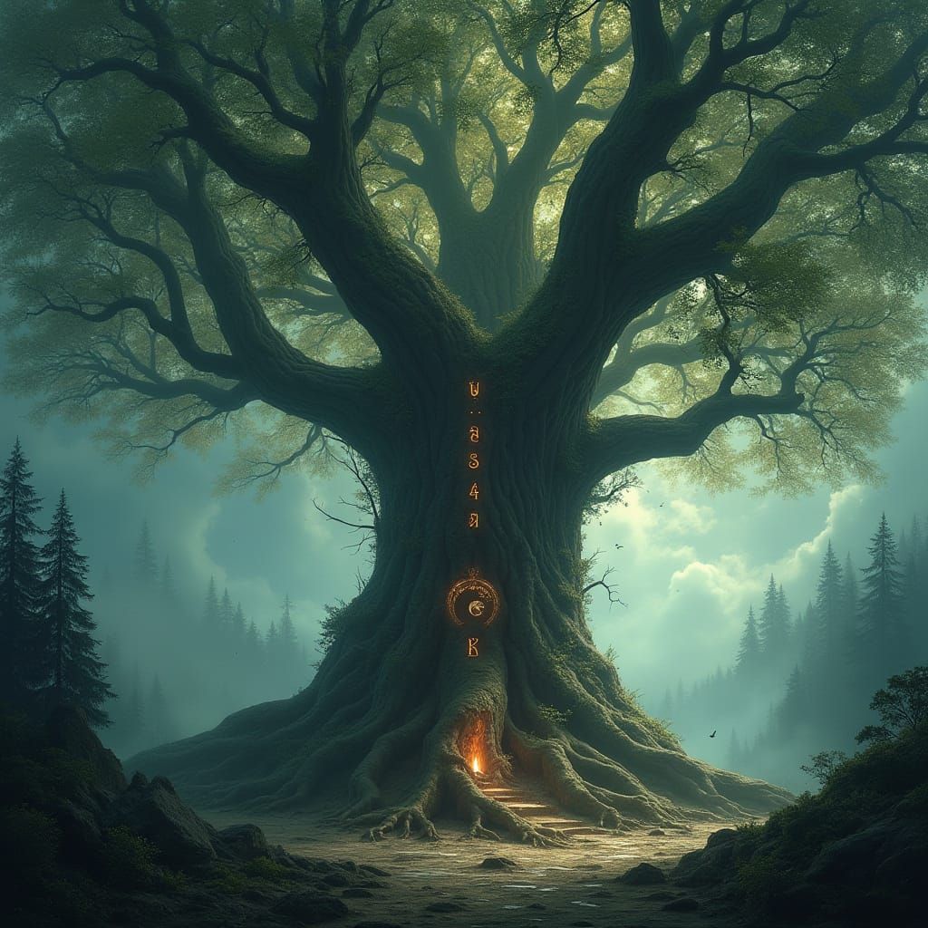 Ethereal World Tree Ascends to Celestial Heights