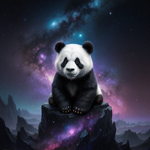 Panda in Milky Way Galaxy, Cosmic Dust Swirls