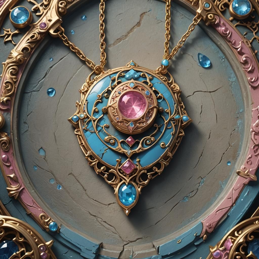 Medieval Arcane Signet Necklace in Detailed Matte Style