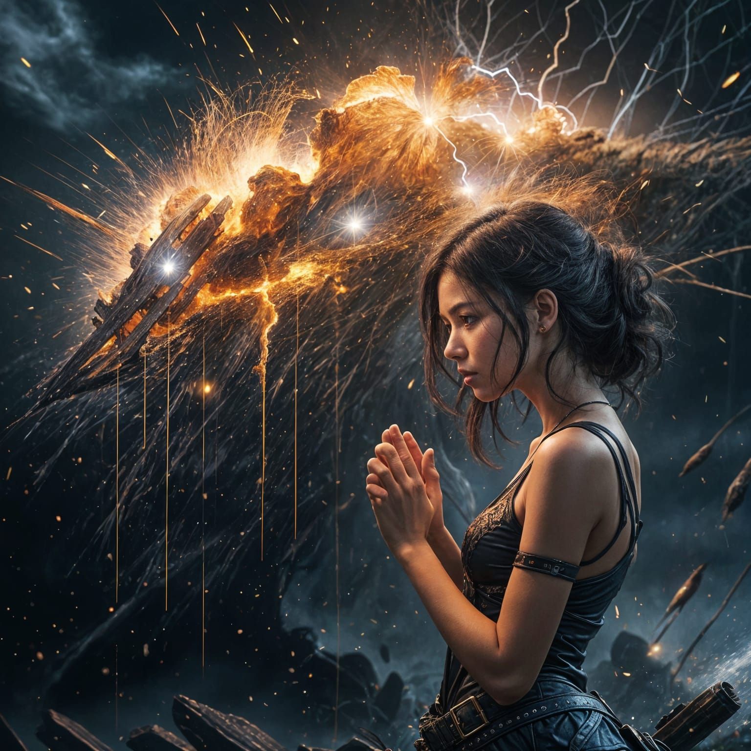 Cosmic Hero Unleashes Fiery Power