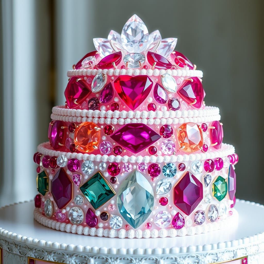 Gemstone Cake Inspired by Alphonse Mucha