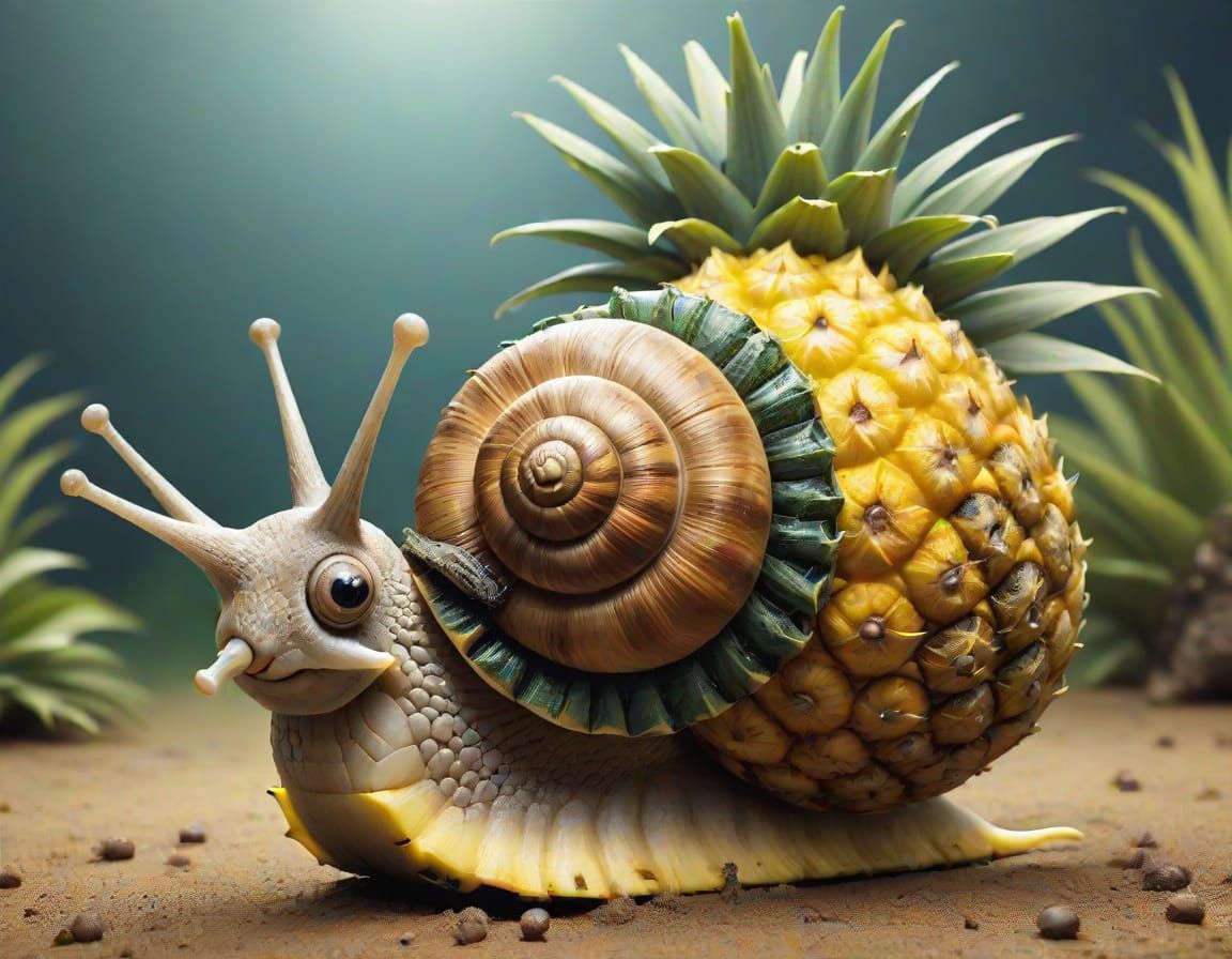 Surreal Snail Unveils Vibrant Pineapple Shell
