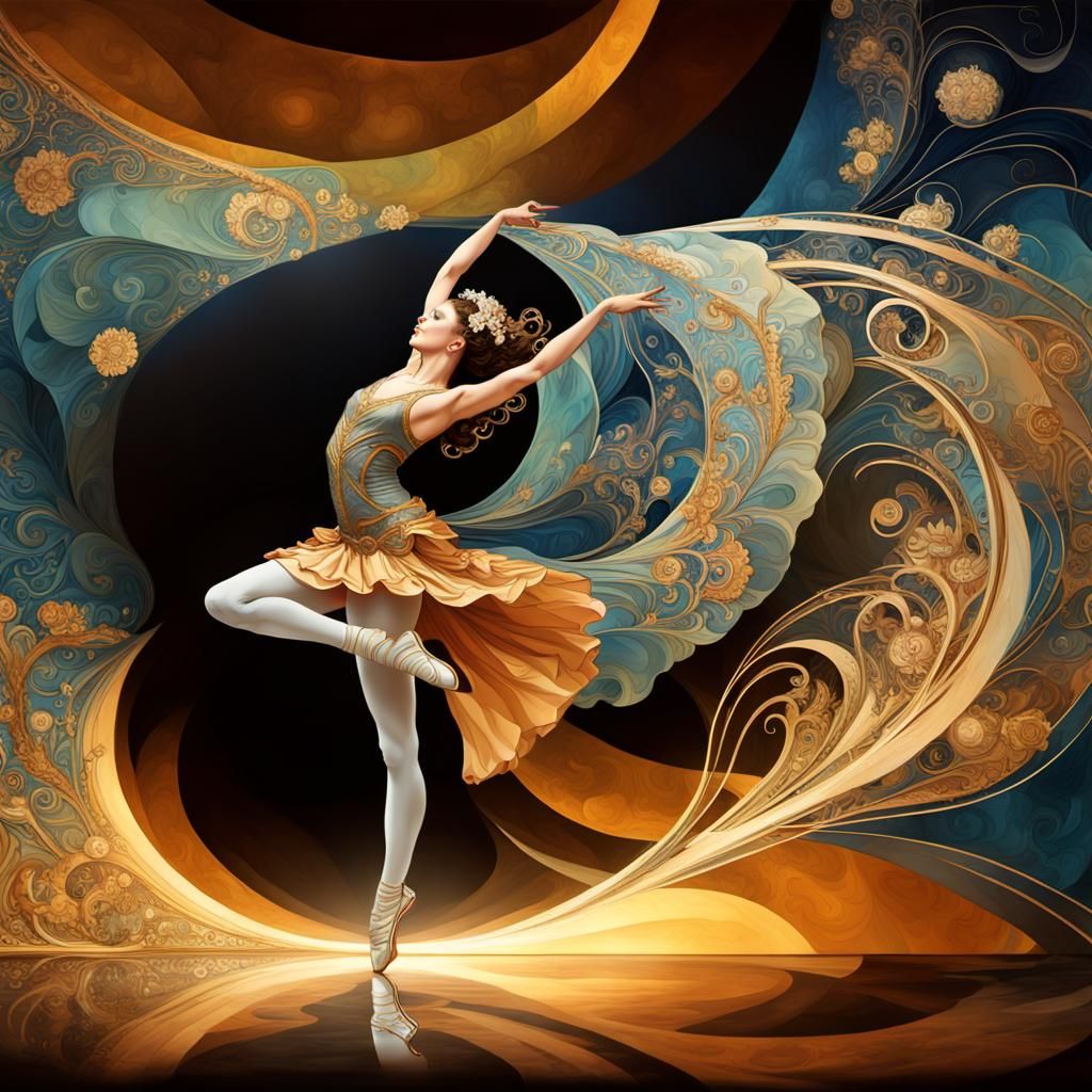 Elegant Dancer in Art Nouveau Style