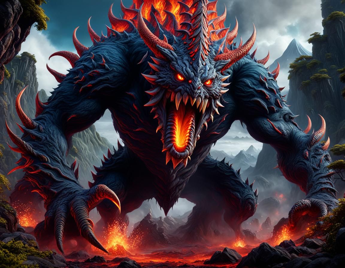 Fantastical Volcano Monster Concept Art