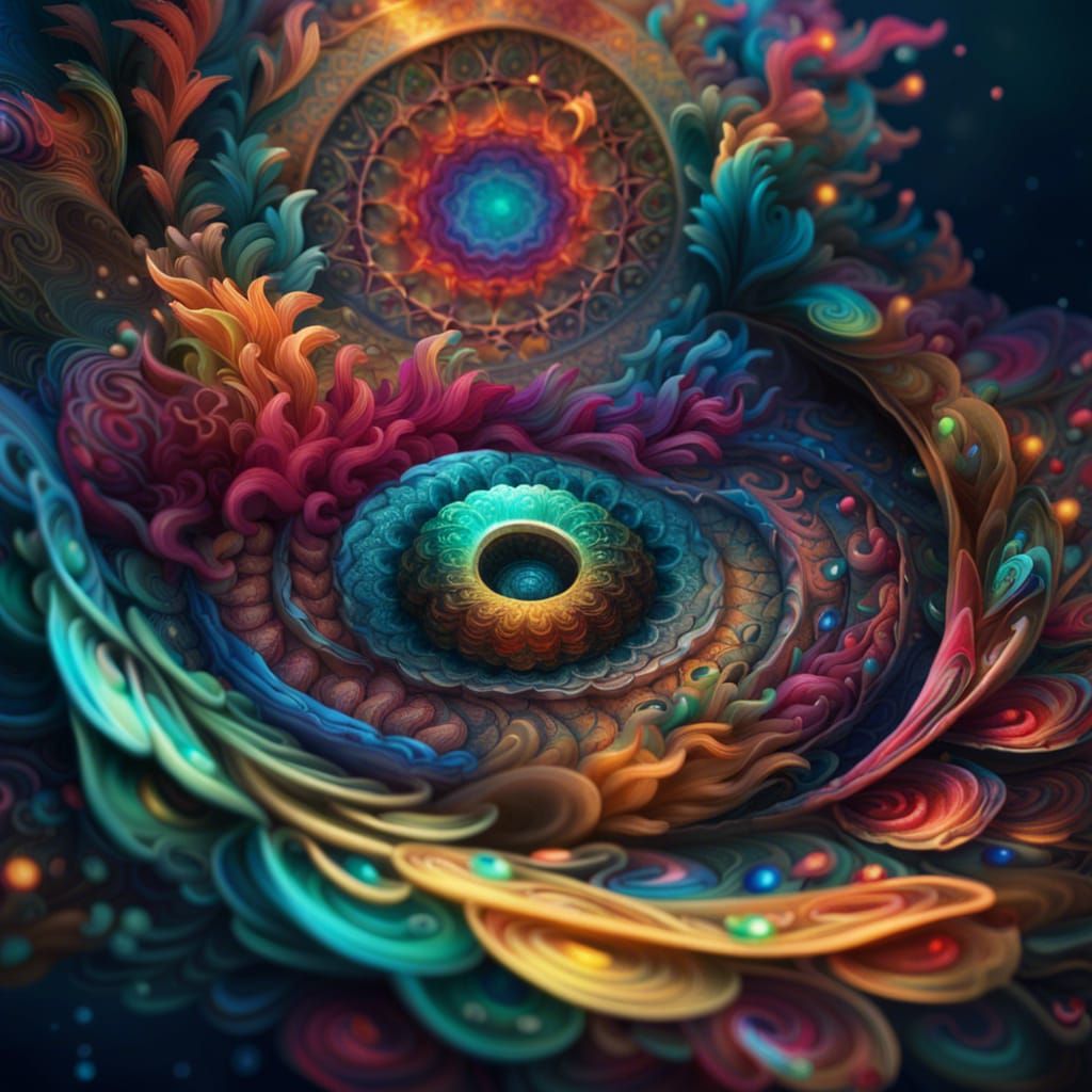 Shimmering Mandala over Swirling Lake