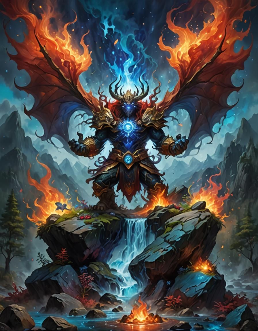 Elemental Master: Anime-Style Cinematic Portrait