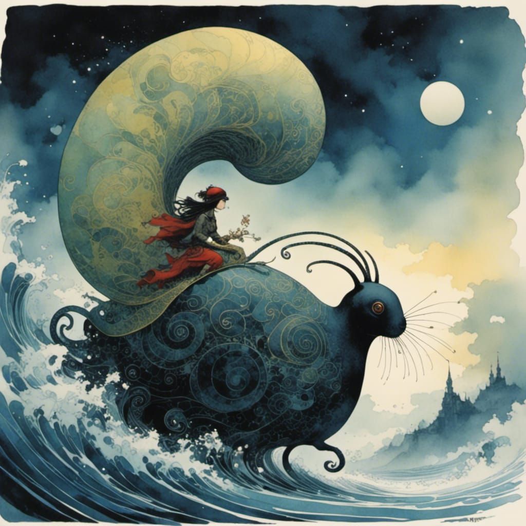 Cicada Song in Watercolor Comic Style