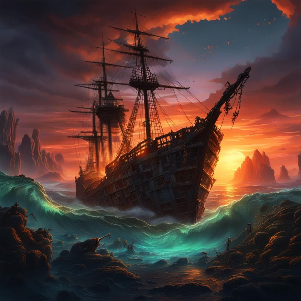 Ghost Pirates Salvage Shipwreck at Endless Sunset