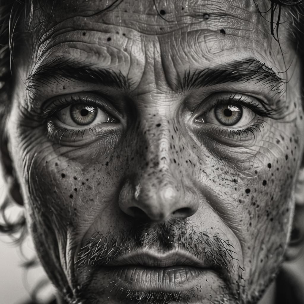 Stippled Eye Portrait in Photographic Style