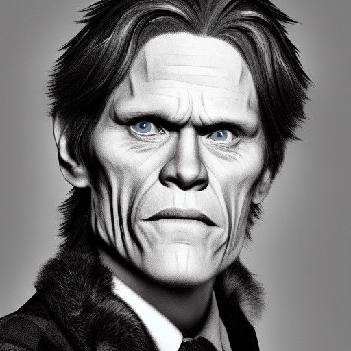 Terrified Man in Black and White Comic Style