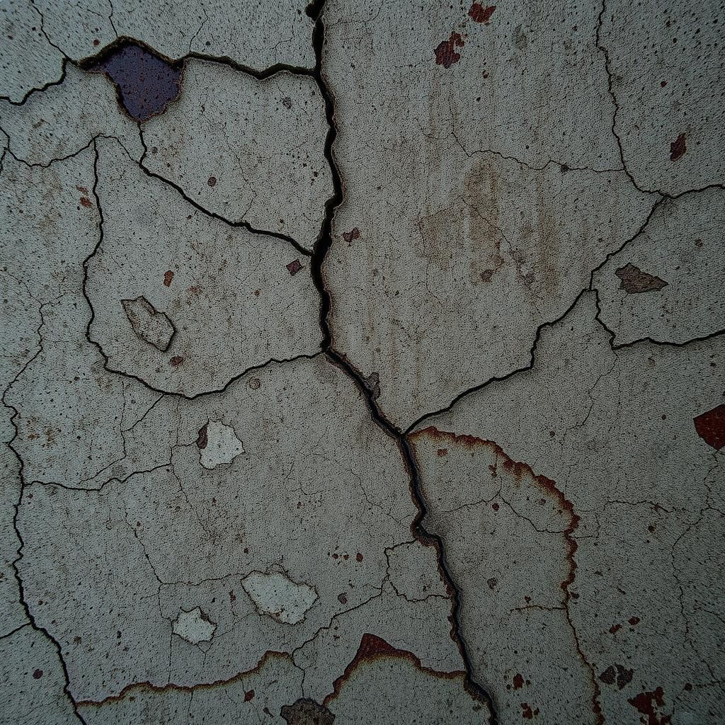 Hyperrealistic Grimy Concrete Texture with Peeling Paint