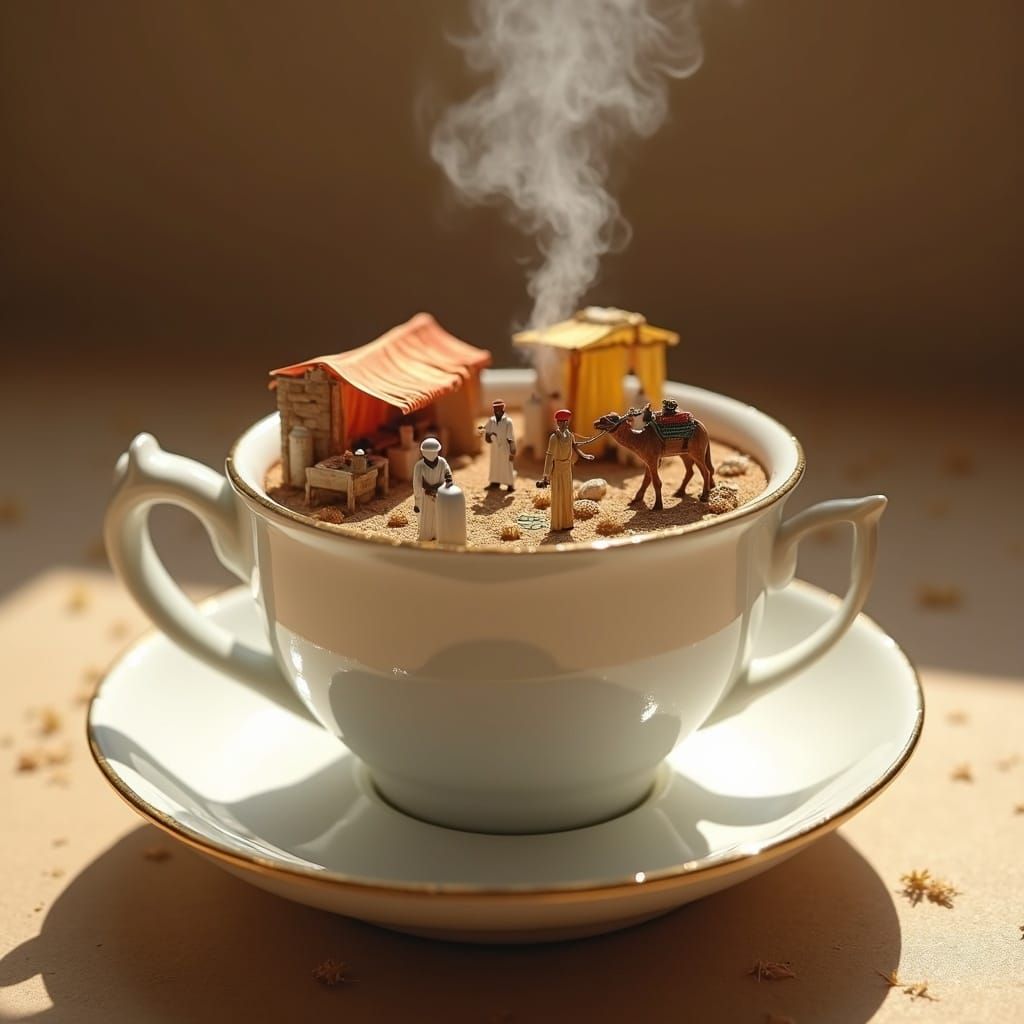 Oriental Bazaar Micro-World Inside Teacup