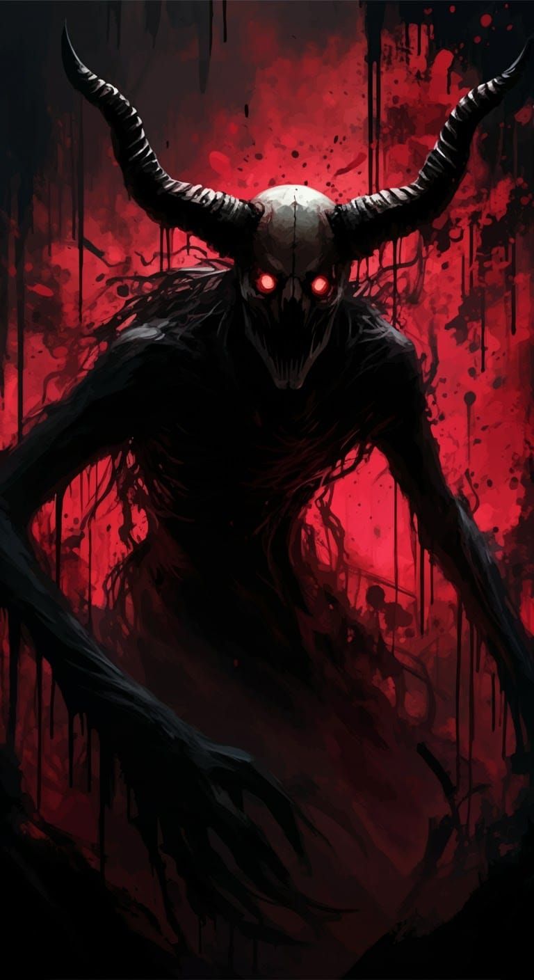 Twisted Shadow Creatures with Macabre Aura in Horror Style