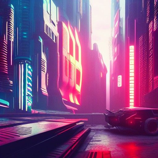 Apocalyptic Cyberpunk Cityscape at Night