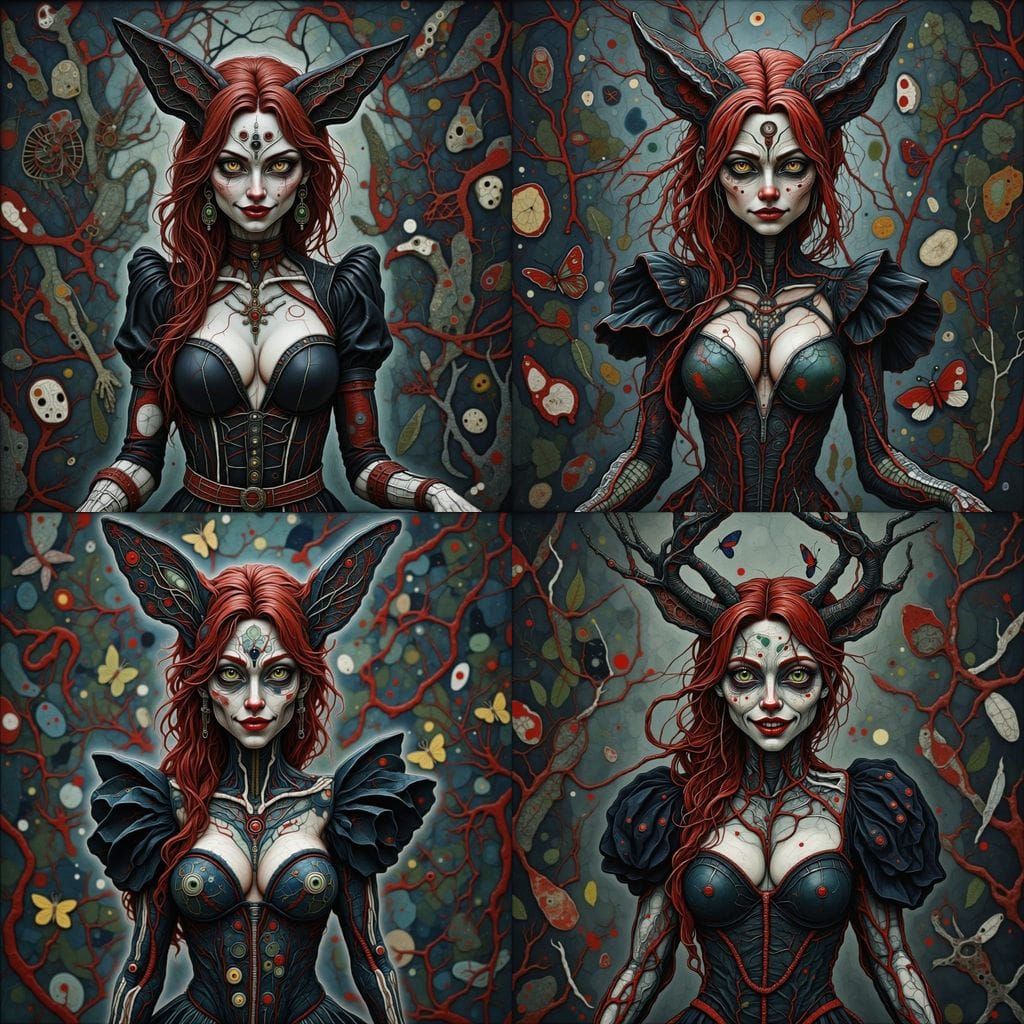 Fae Witch with Butterflies in Graffiti Art Style