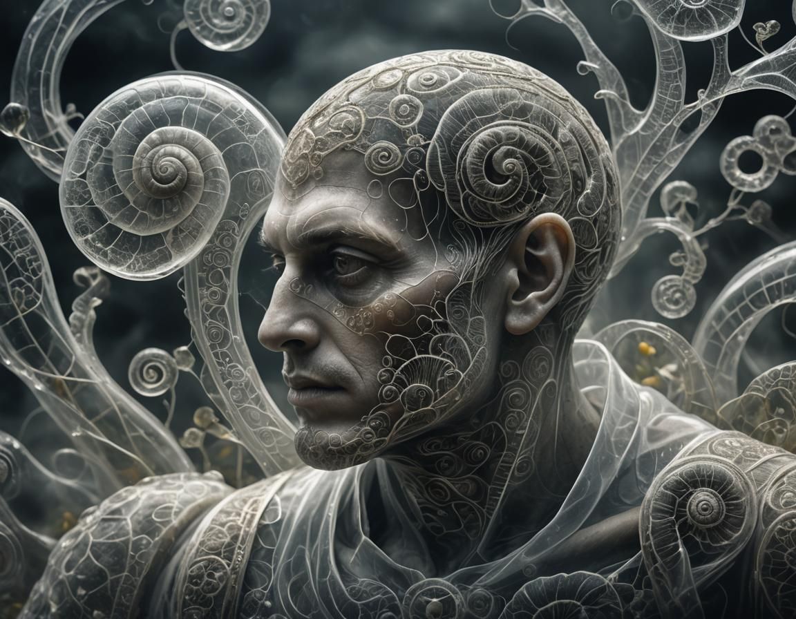 Ethereal Snail: Magical Realism Double Exposure