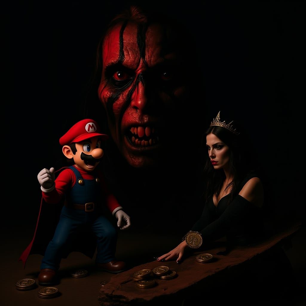 Mario & Shadow Queen Battle Bloop Leviathan AI