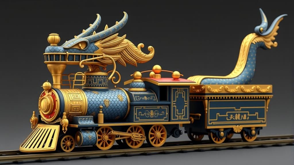Ethereal Train Dragon Unveiled in Majestic Blue, Black, and ...