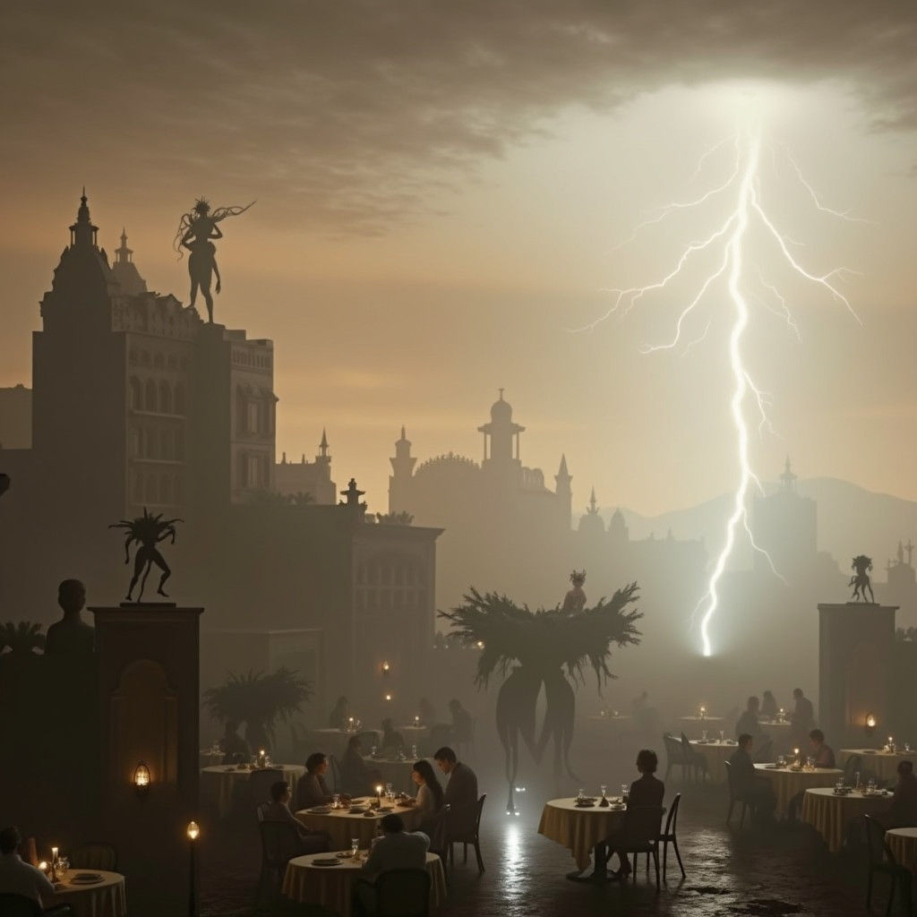 Surreal Alien Restaurant Celebration: Professional Photograp...