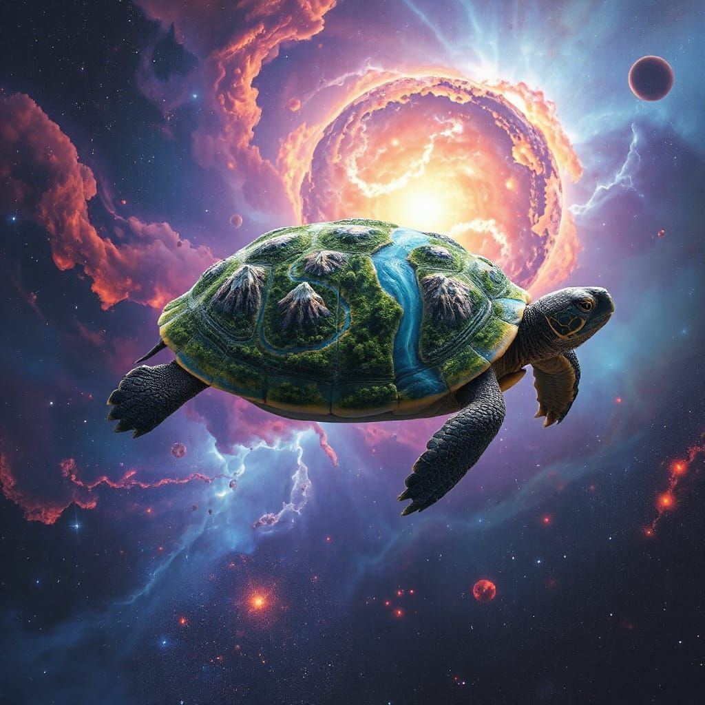 Cosmic Tortoise: Fantasy World in Space