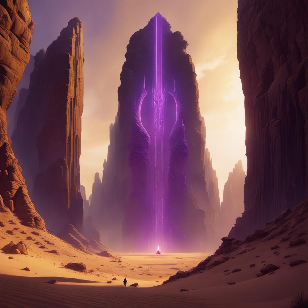 Desert Monolith: Dark Fantasy Concept Art