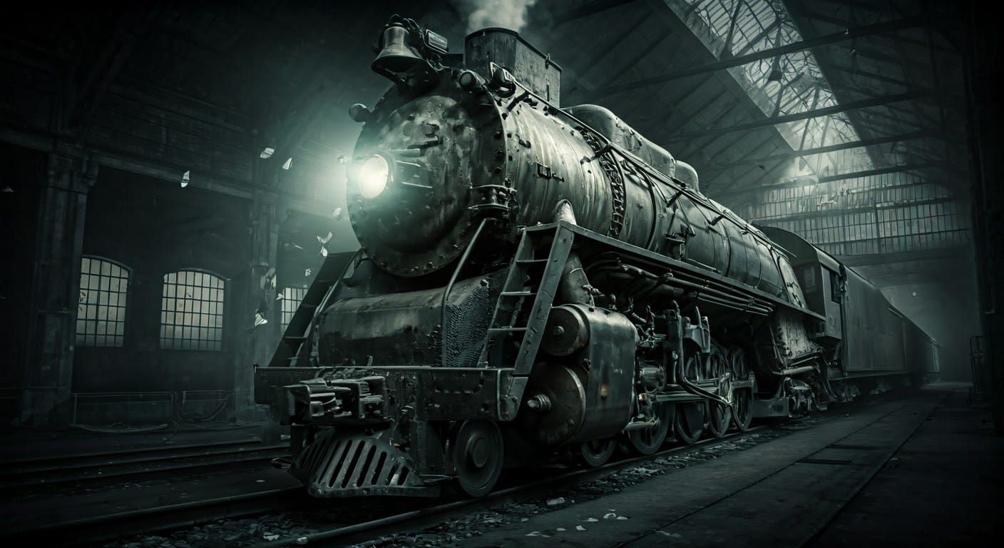 In the train depot