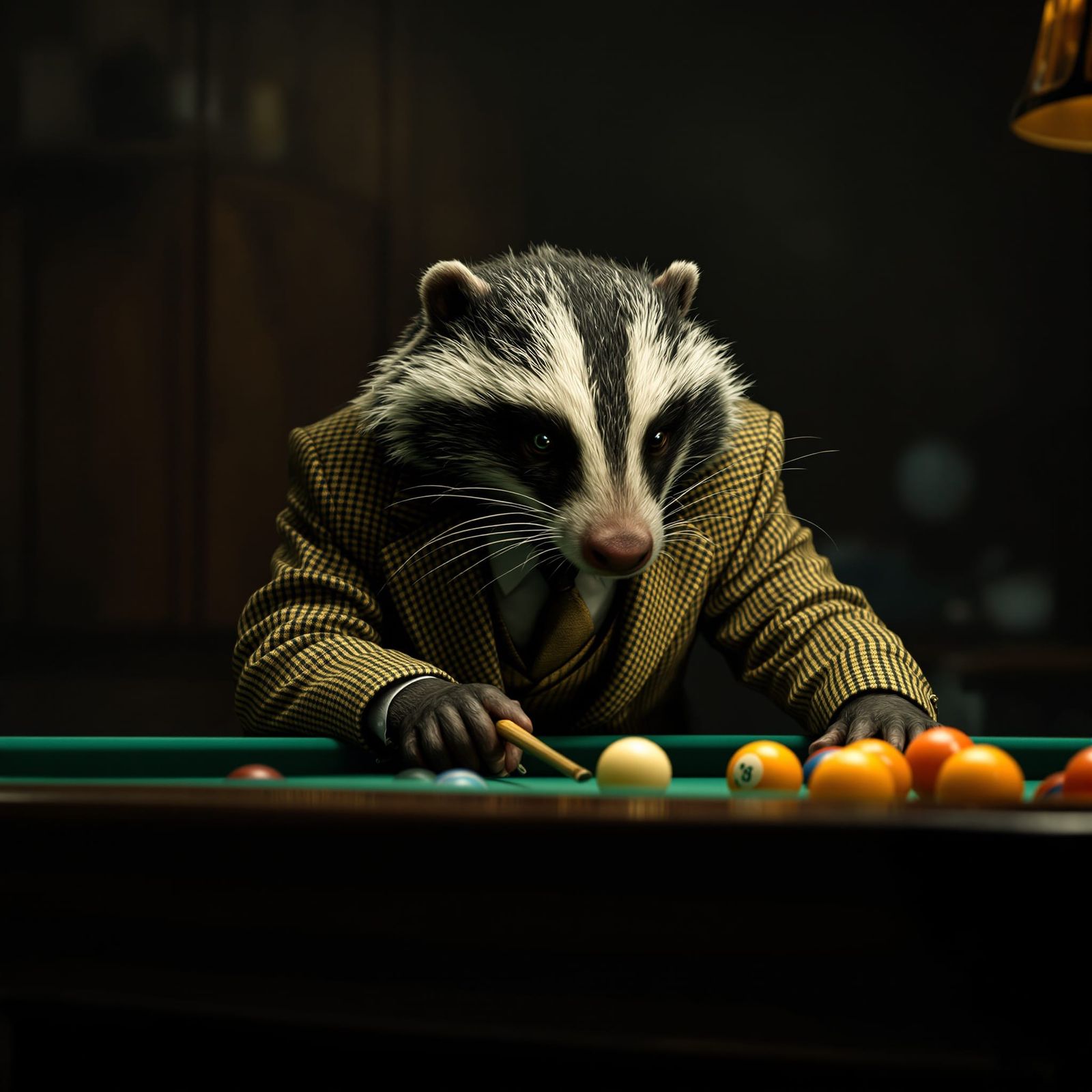 Badger Billiards: A Nostalgic Detective Scene