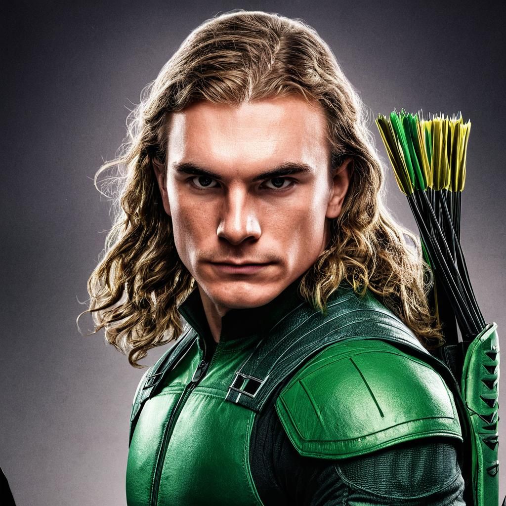 Connor Hawke as Green Arrow in Comic Book Style