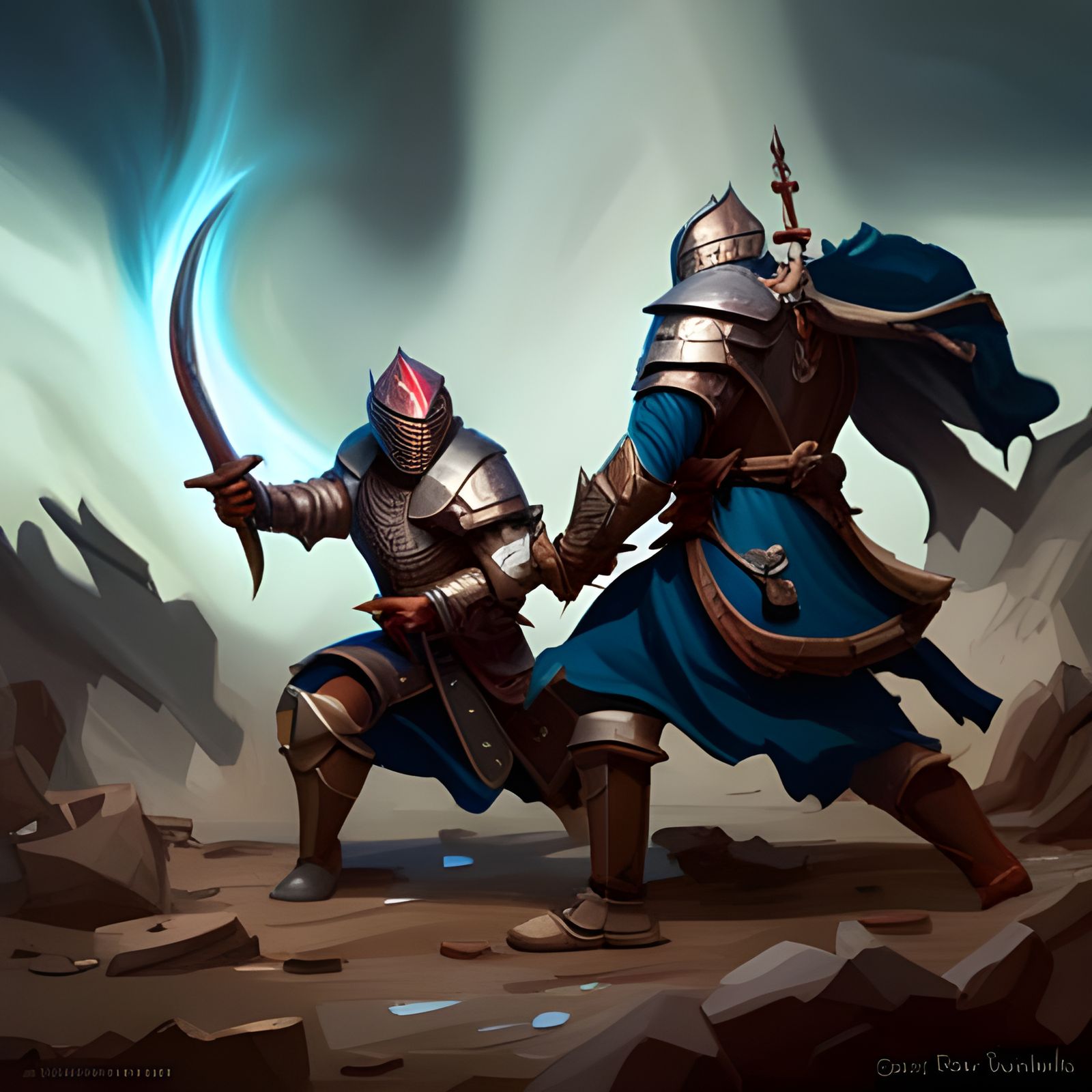 Knights Clash: Dark Fantasy Concept Art