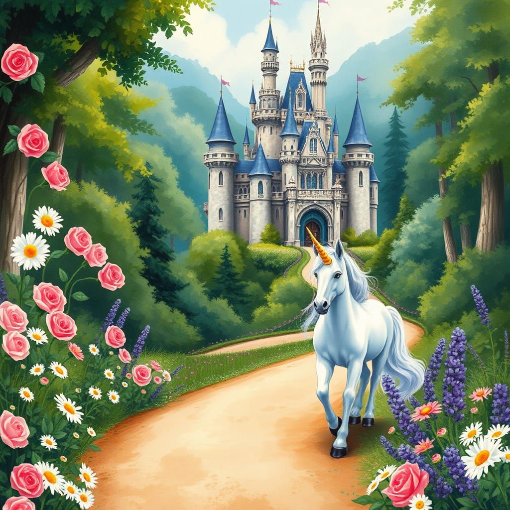 Enchanted Castle Sanctuary in Whimsical Fantasy Style