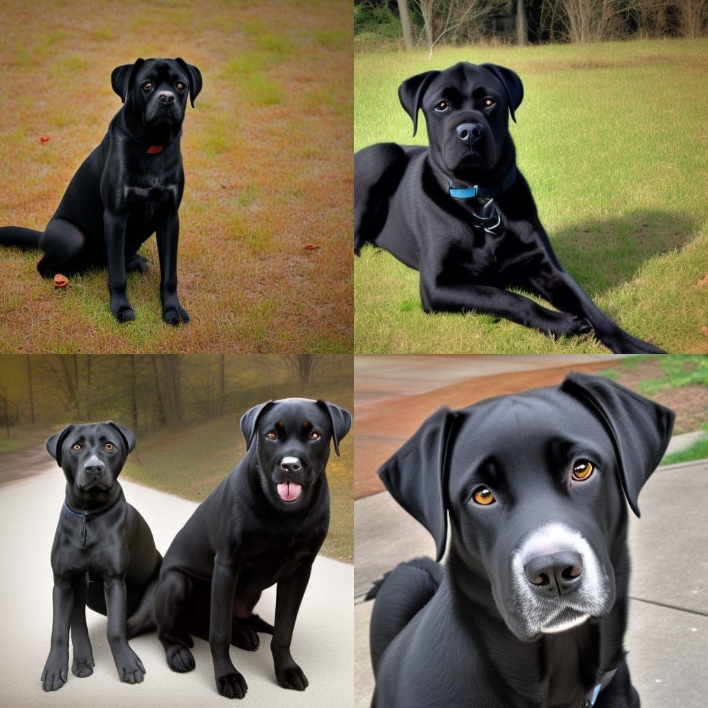Happy Black Mixed Breed Rescue Dog Portrait