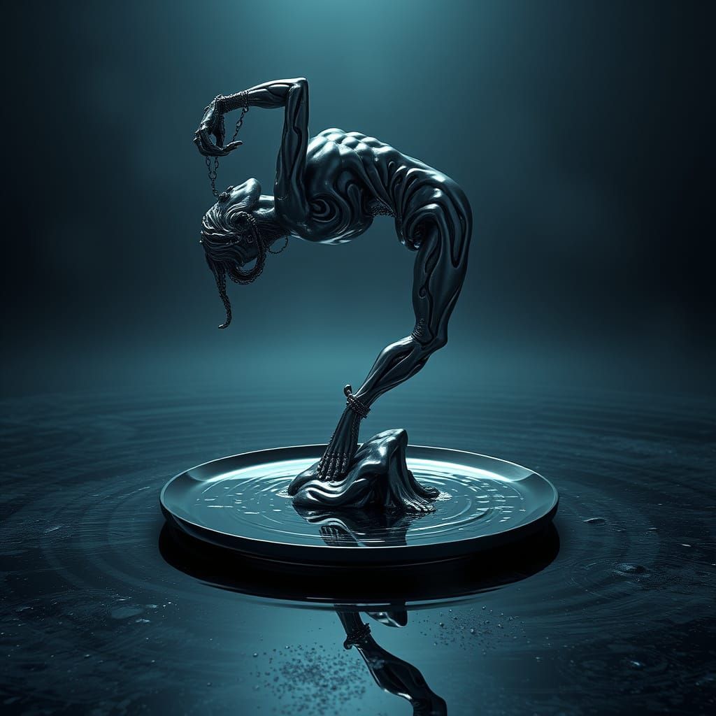 Epic Contortionist Sculpture Hovers Above Shallow Water