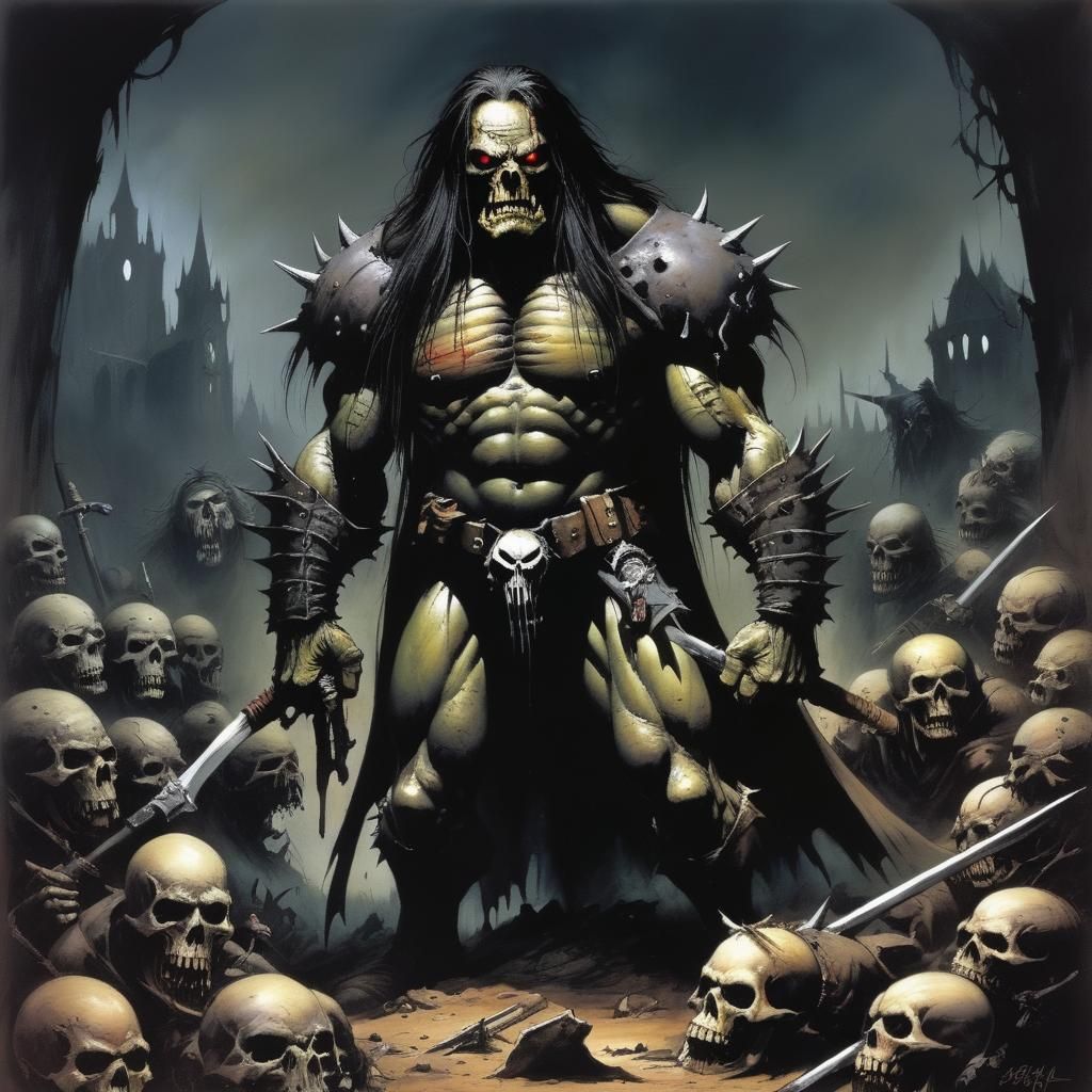 Intense Grimdark Comic Book Illustration