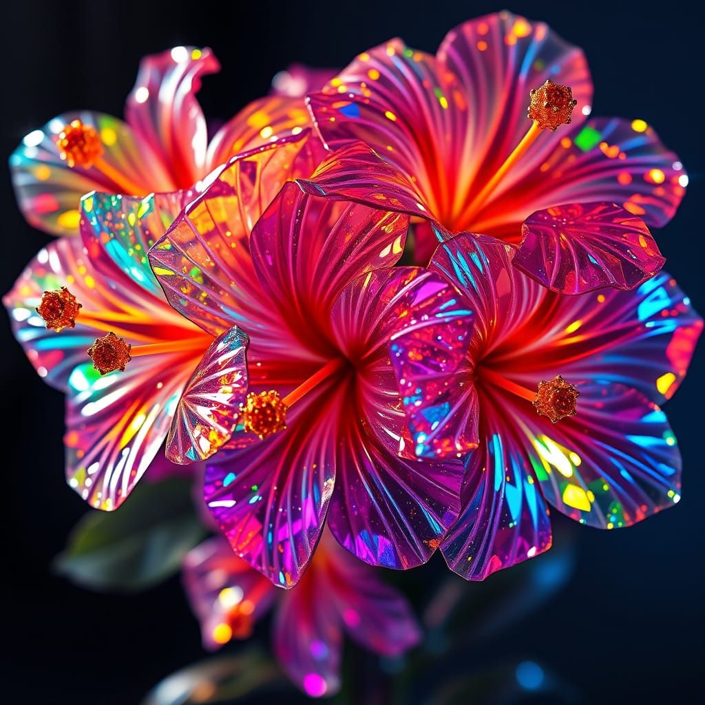 Sparkling Crystal Hibiscus Bouquet: A Dazzling Display