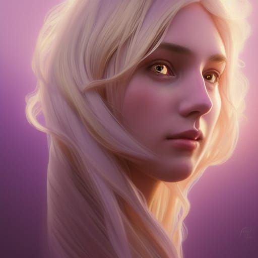 Golden Haired Princess Portrait in Art Nouveau Style