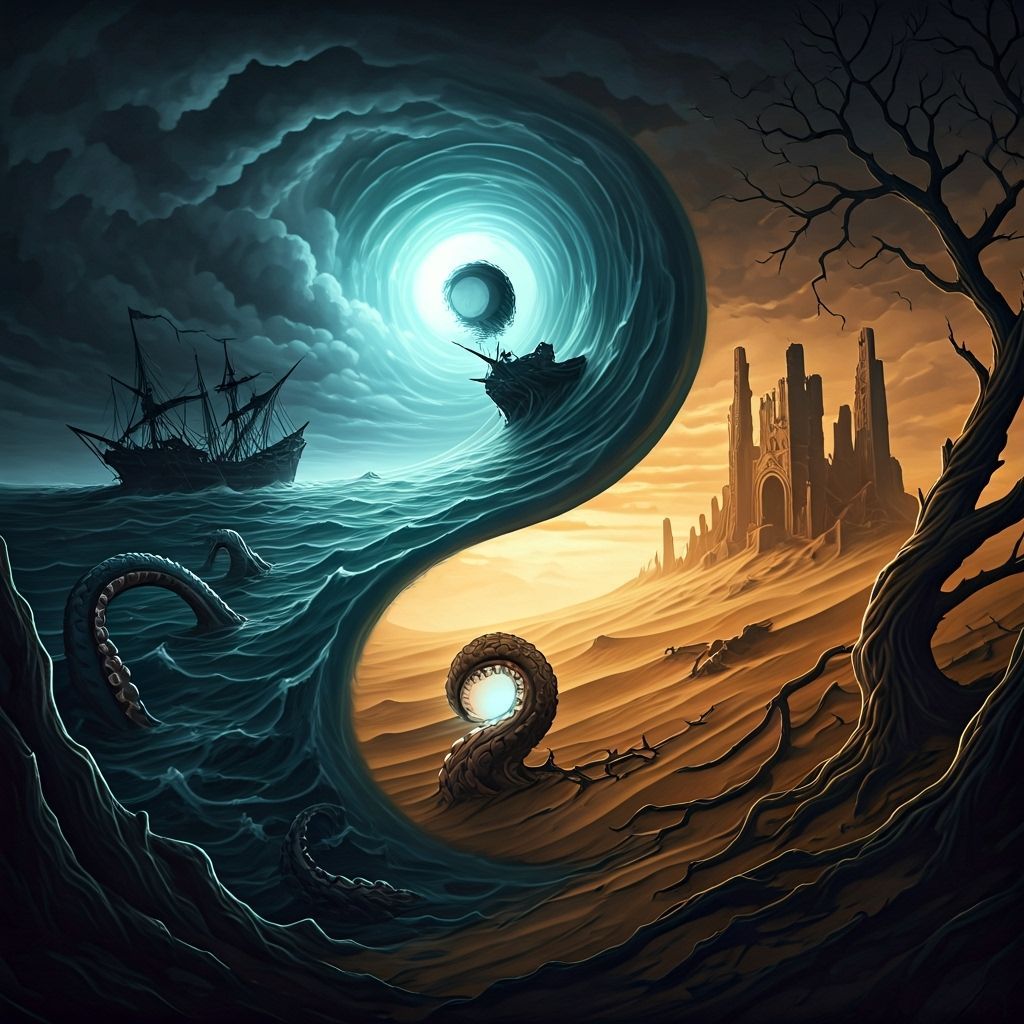 Haunting Yin-Yang: Ocean and Desert in Dark Style